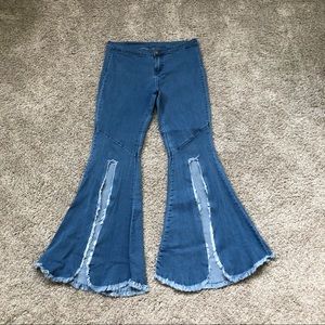 Chartou women’s medium boho blue jeans flare legs